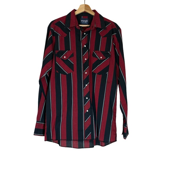Wrangler Long Sleeve Snap Down Button Men’s Western Shirt Size Large Tall - Picture 1 of 7